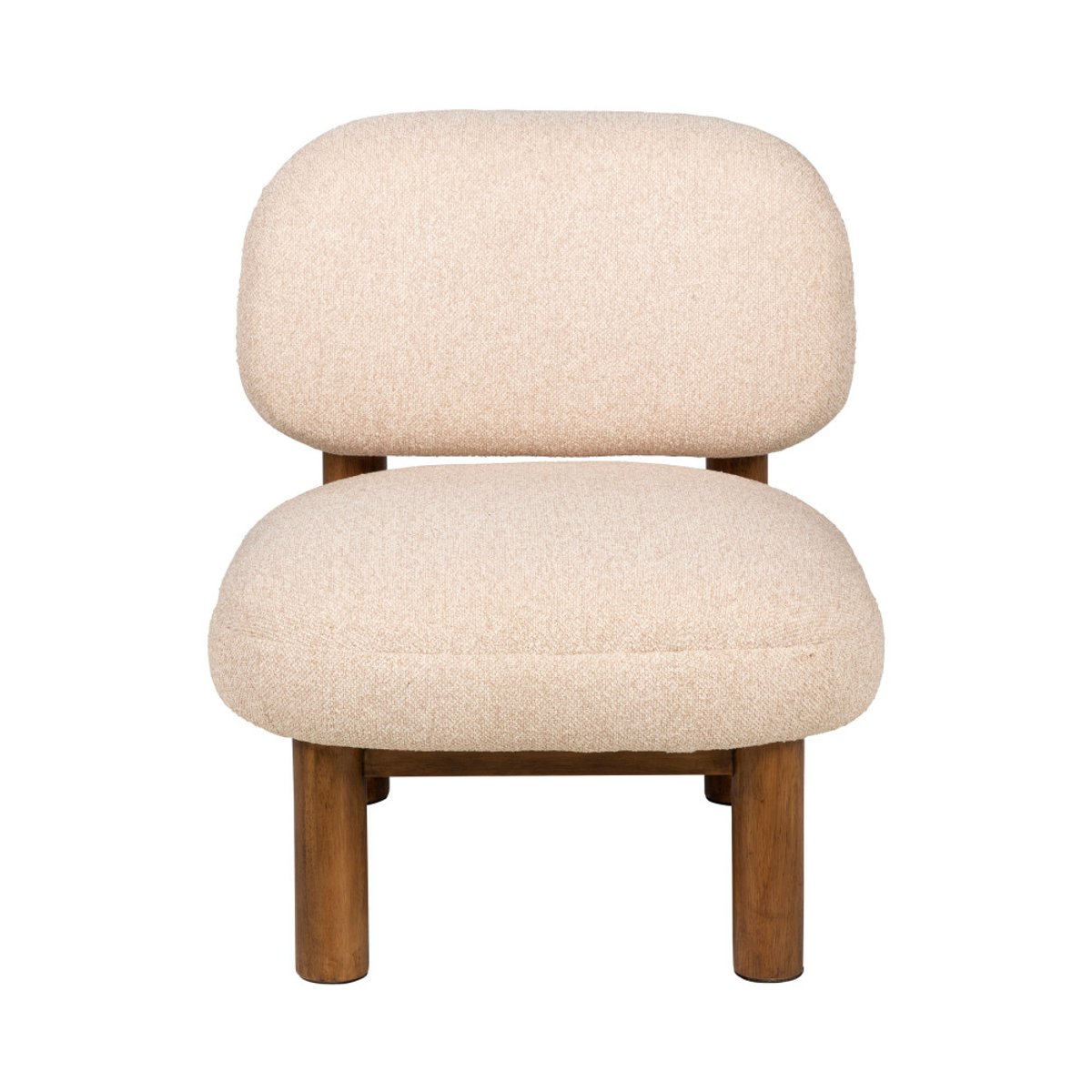 Fauteuil en tissu bouclette et bois- NUBO beige, DRAWER