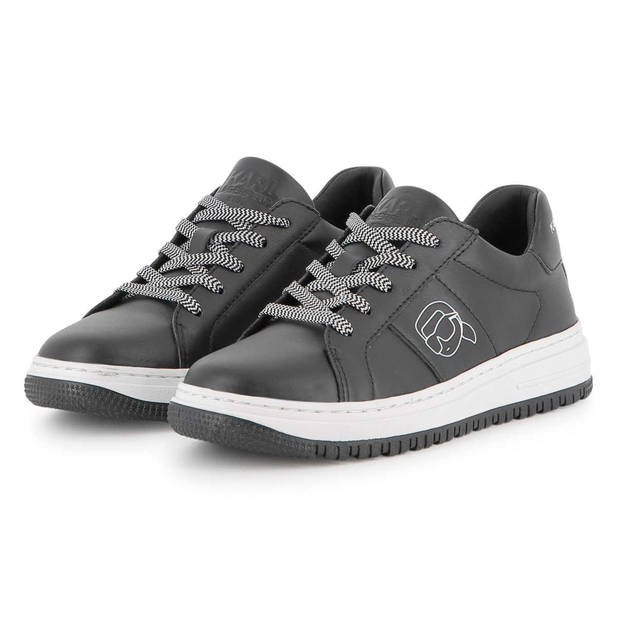 Sneakers basse stringate black, KARL LAGERFELD KIDS