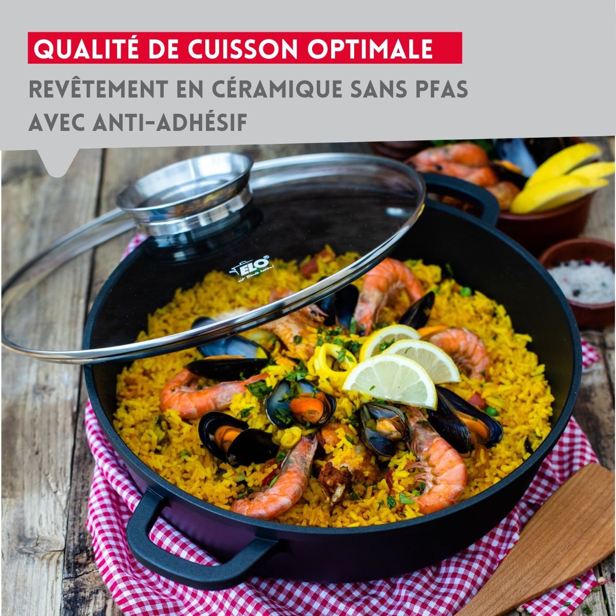 Batterie de cuisine 1 faitout 20cm ALUCAST noir, ELO