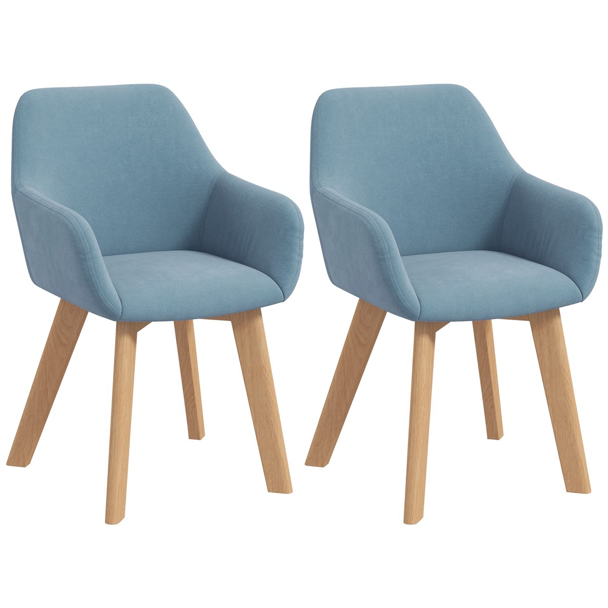 Tissu polyester effet velours Bleu bleu, bois clair, HOMCOM