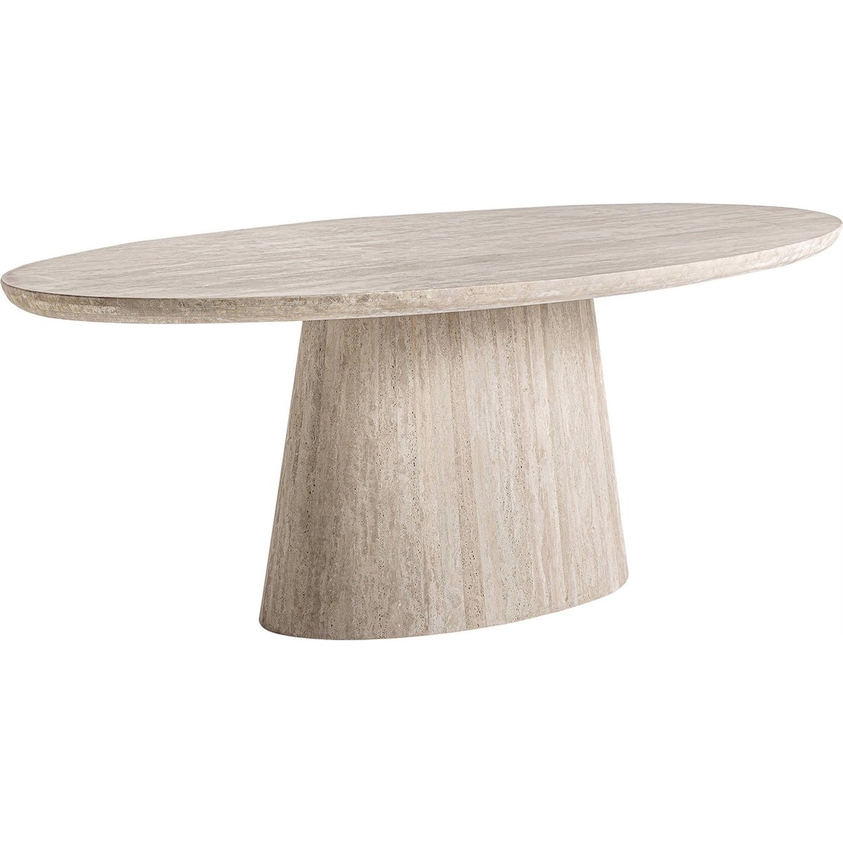 Table à manger en travertin sculptural brun clair travertin naturel, RECOLLECTION