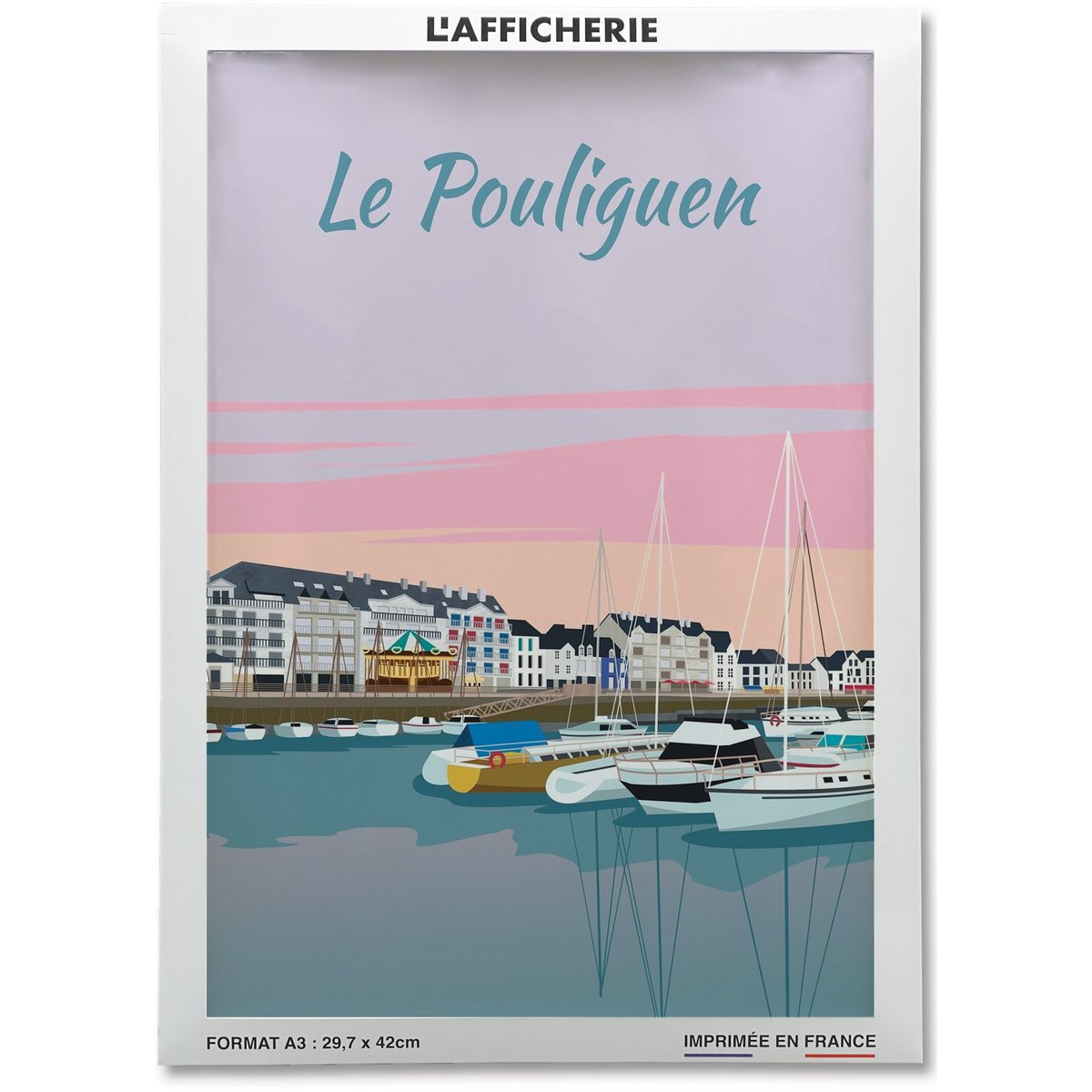Affiche ville Le Pouliguen blanc, L'AFFICHERIE