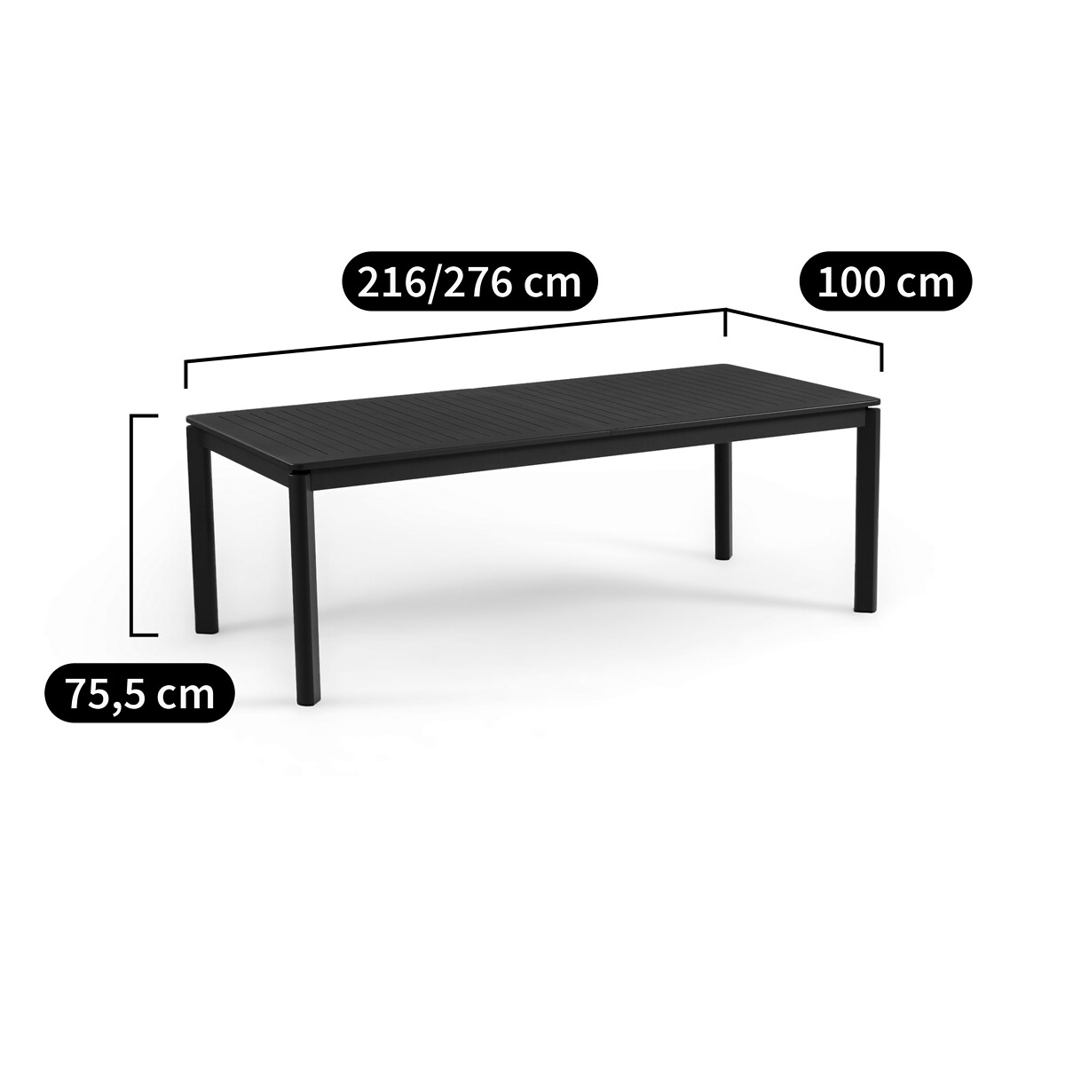 Tavolo da giardino alluminio, Tuha antracite, LA REDOUTE INTERIEURS