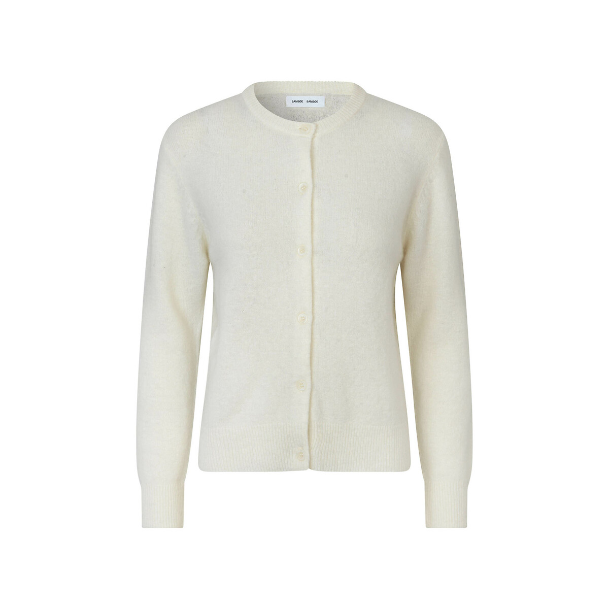 Juni organic cotton cardigan with crew neck, light purple, Samsoe And  Samsoe | La Redoute
