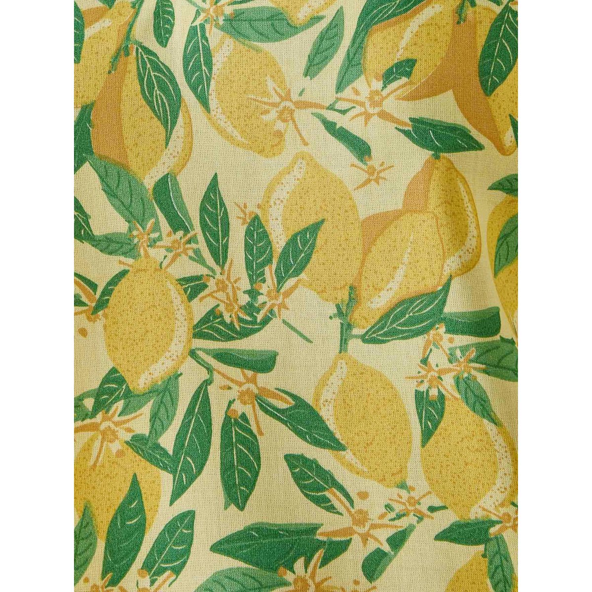 Blouse manches T tissu fluide imp. jaune citron, DAXON