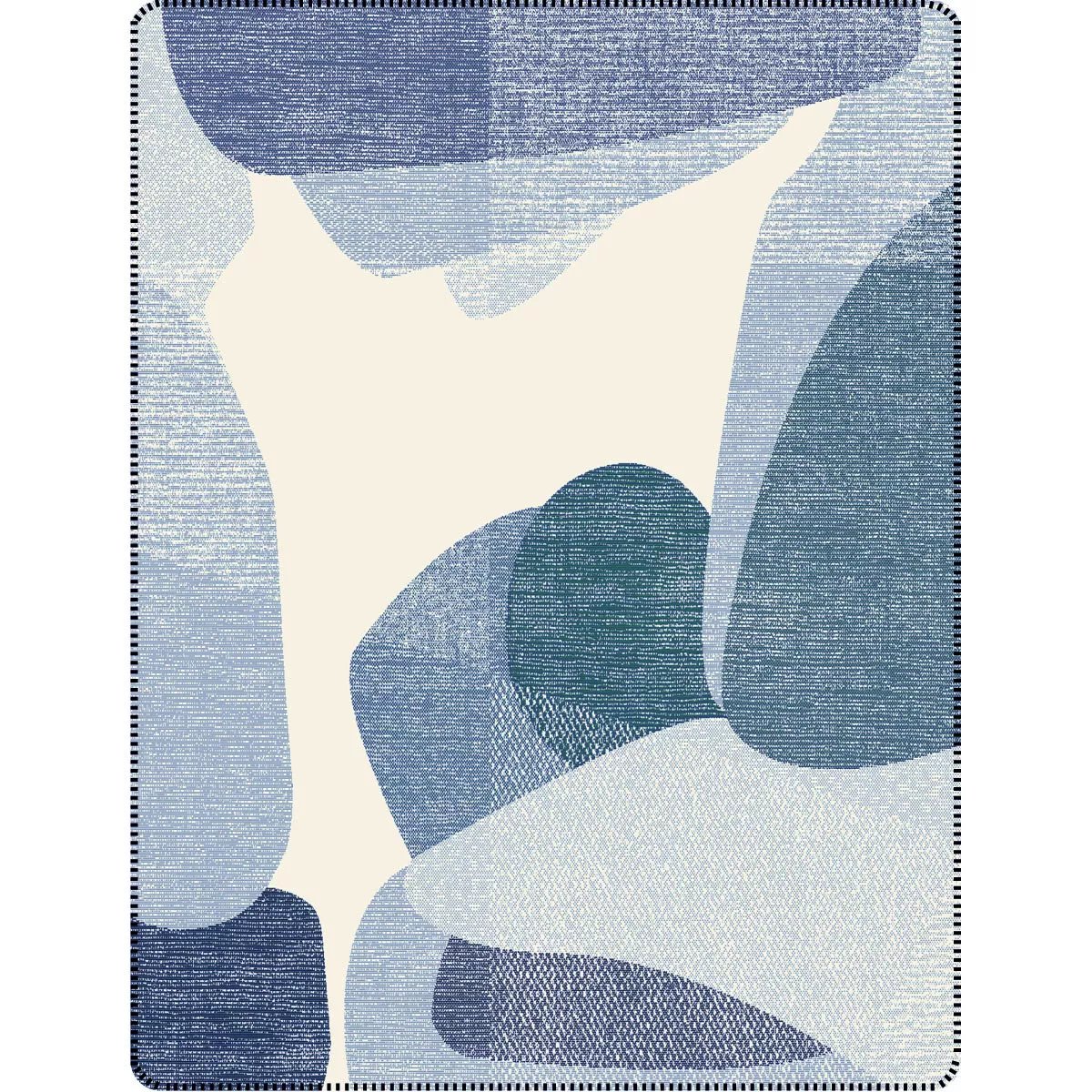 Plaid coton mélangé AQUA blu, GARNIER THIEBAUT