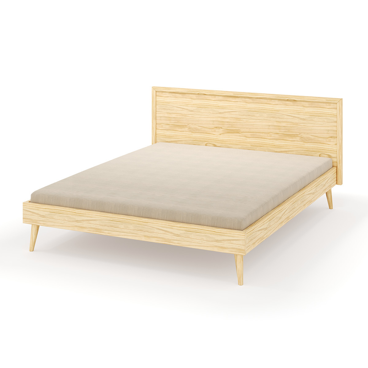 Pack lit 2 places avec matelas Bois massif BILLY bois, AKITEN RETAIL