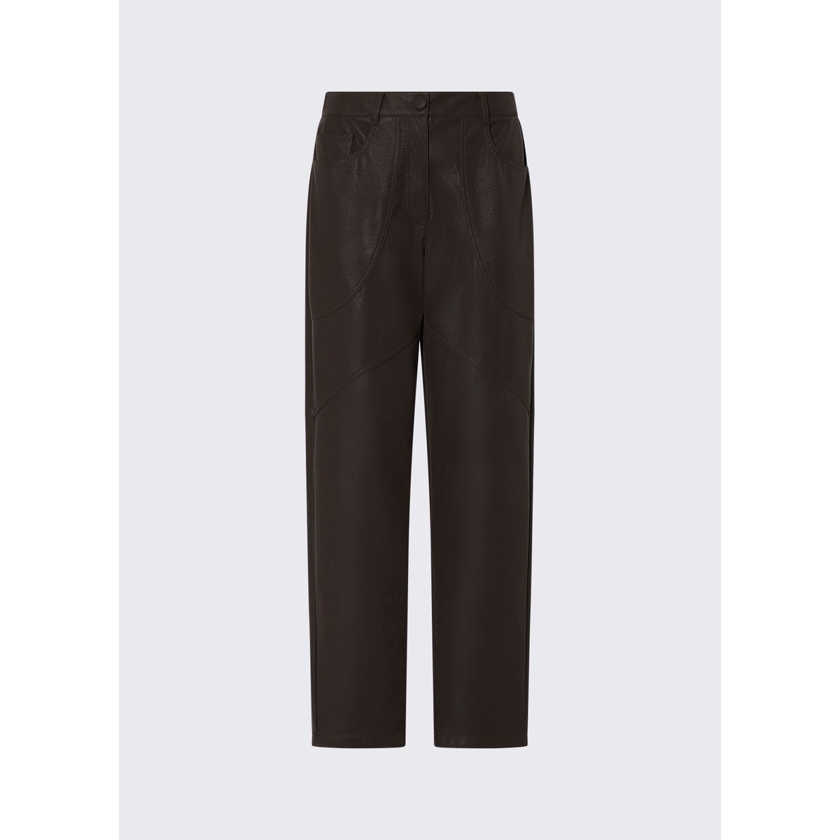 Pantalon Baggy en Tissu Enduit marron foncé, LIU JO