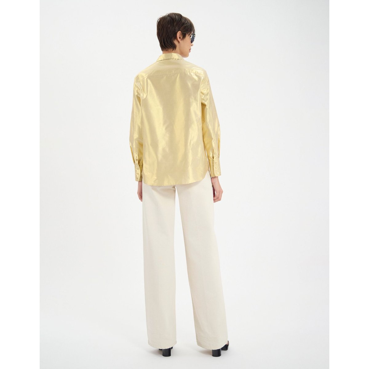 Chemise Maureen en coton doré jaune, INES DE LA FRESSANGE PARIS