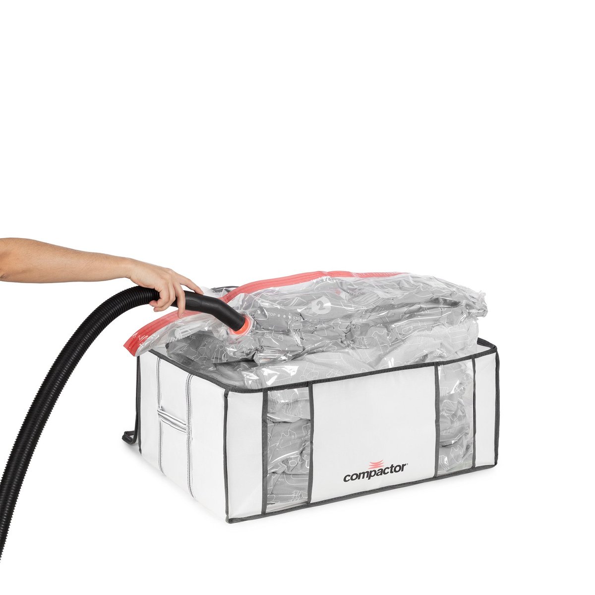 COMPACTOR - Housse de rangement sous vide XXL - 65 x 45 x H.27 cm - Bleu blanc, COMPACTOR