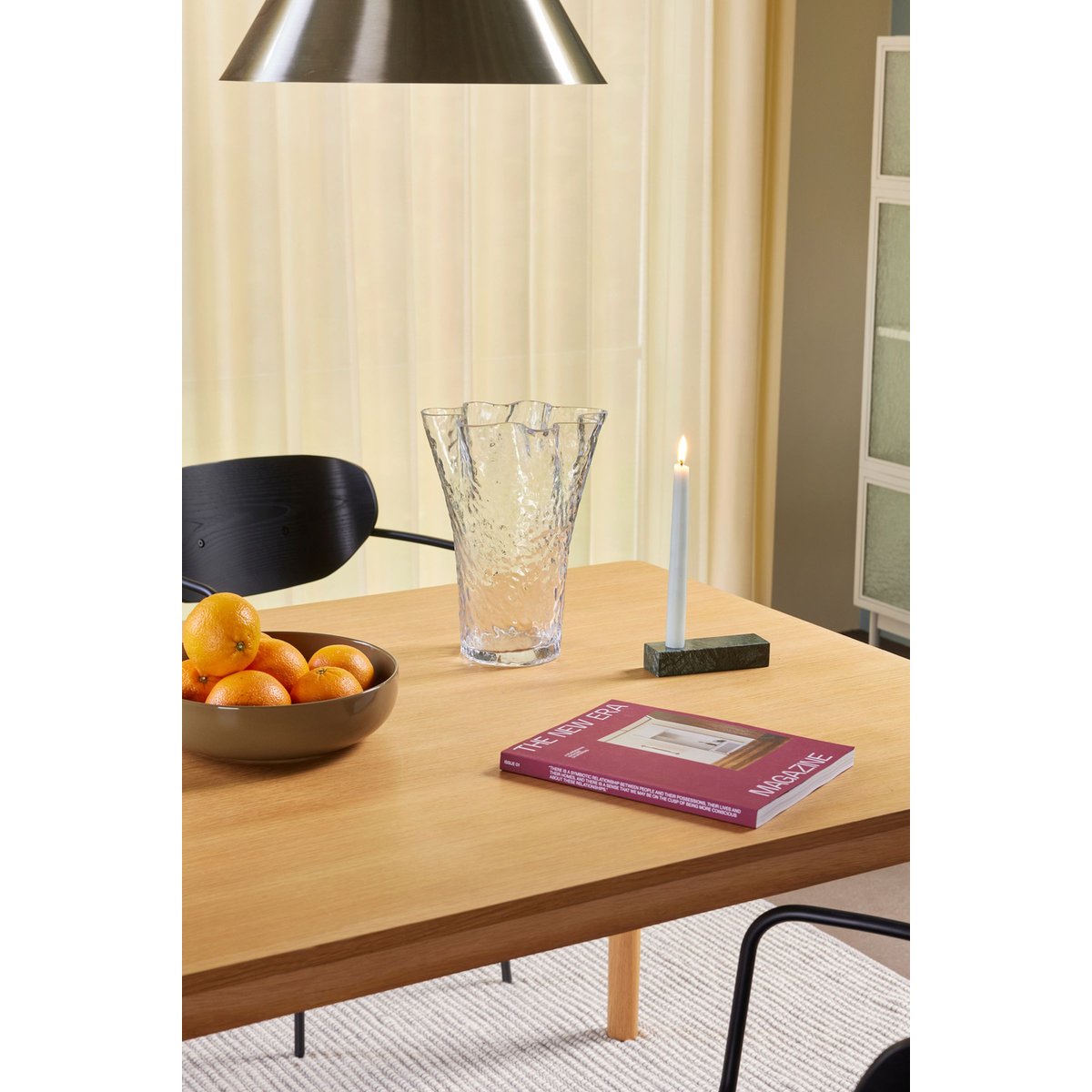 Vase en verre RUFFLE transparent, HUBSCH