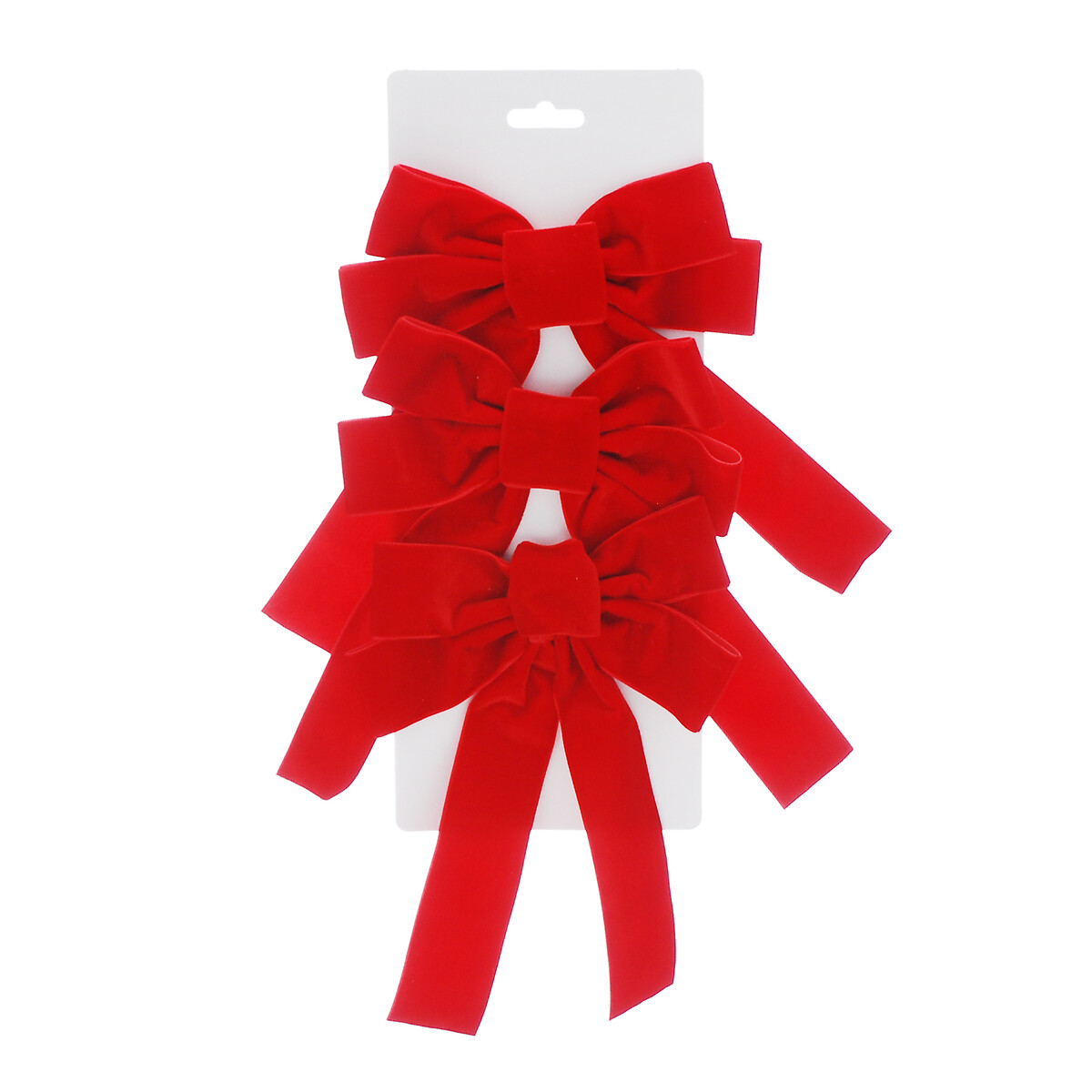Set of 6 24cm red velvet bow burgundy, SO'HOME