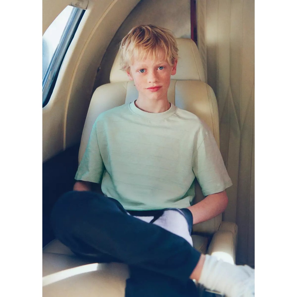 T-shirt coton vert d´eau, MANGO KIDS
