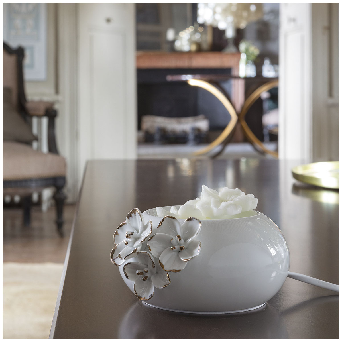 Coffret de 4 décors fondants en cire parfumée - FLEUR DE COTON blanc, MATHILDE M