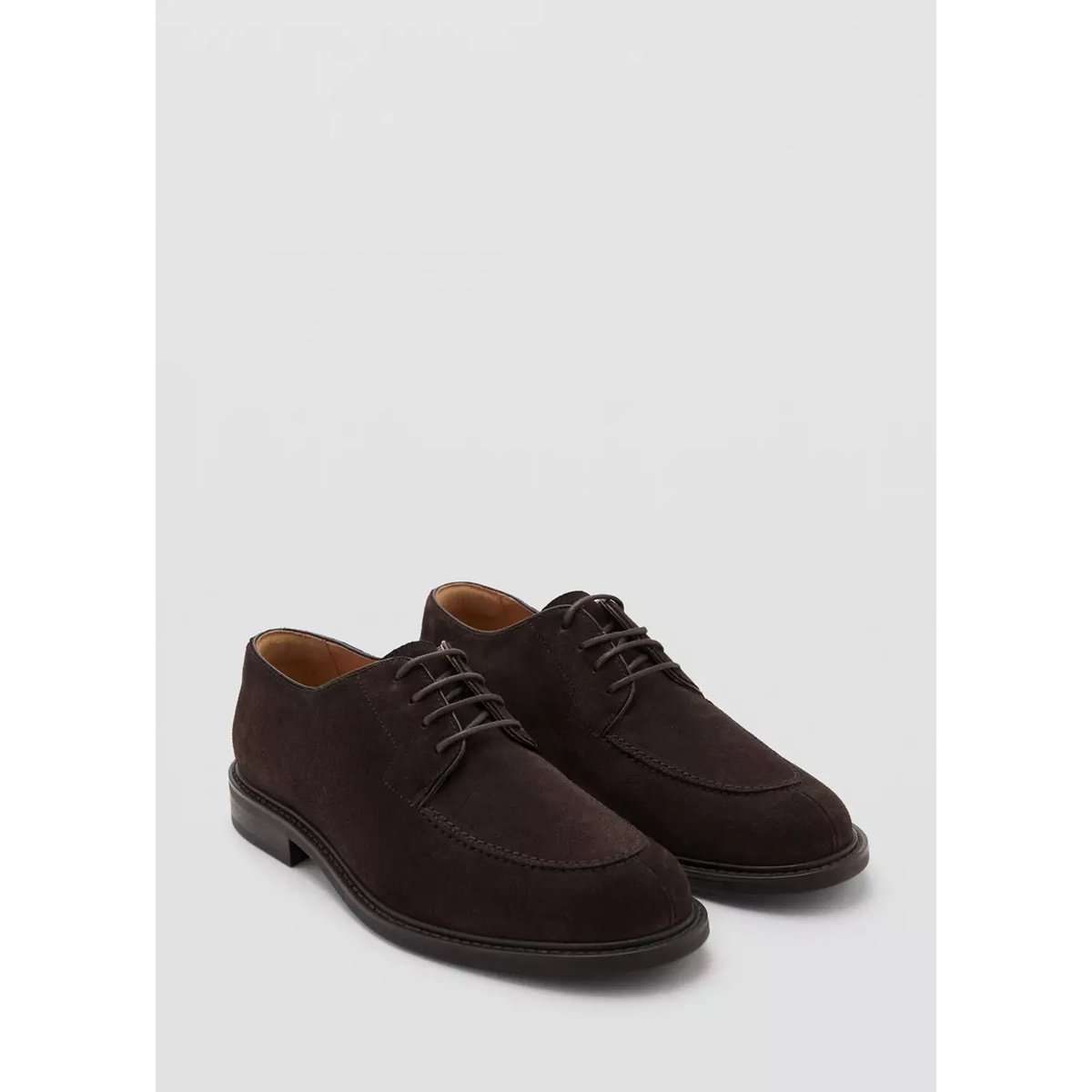Chaussures costume cuir suède marron, MANGO MAN