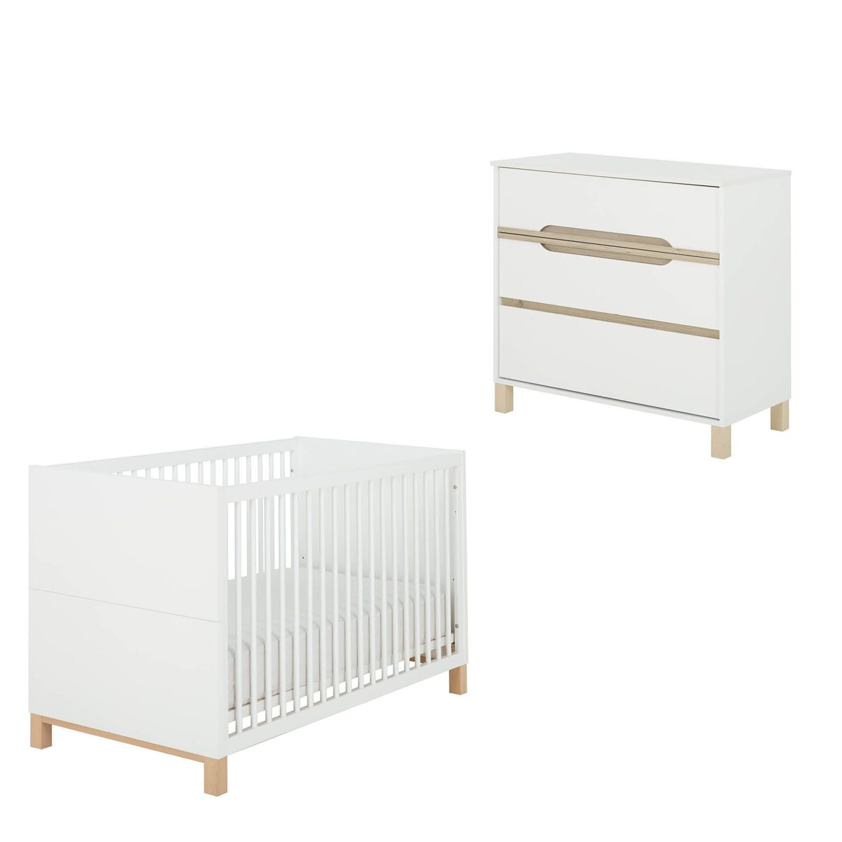 Chambre Duo Celeste - Lit 70x140 + Commode bois, GALIPETTE