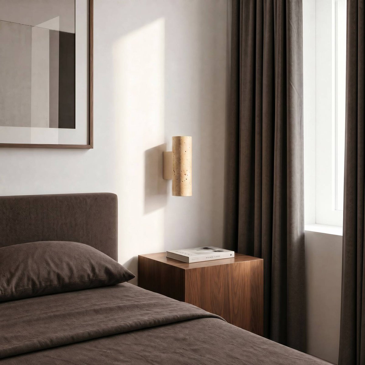 Applique en pierre scandinave, Tavira beige, LUCANDE