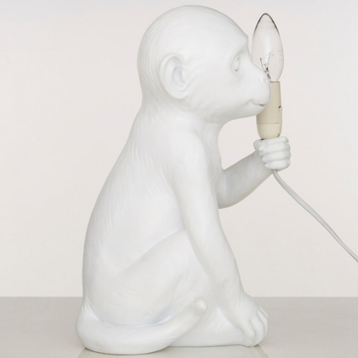 White Ceramic Monkey Table Lamp white, SO'HOME