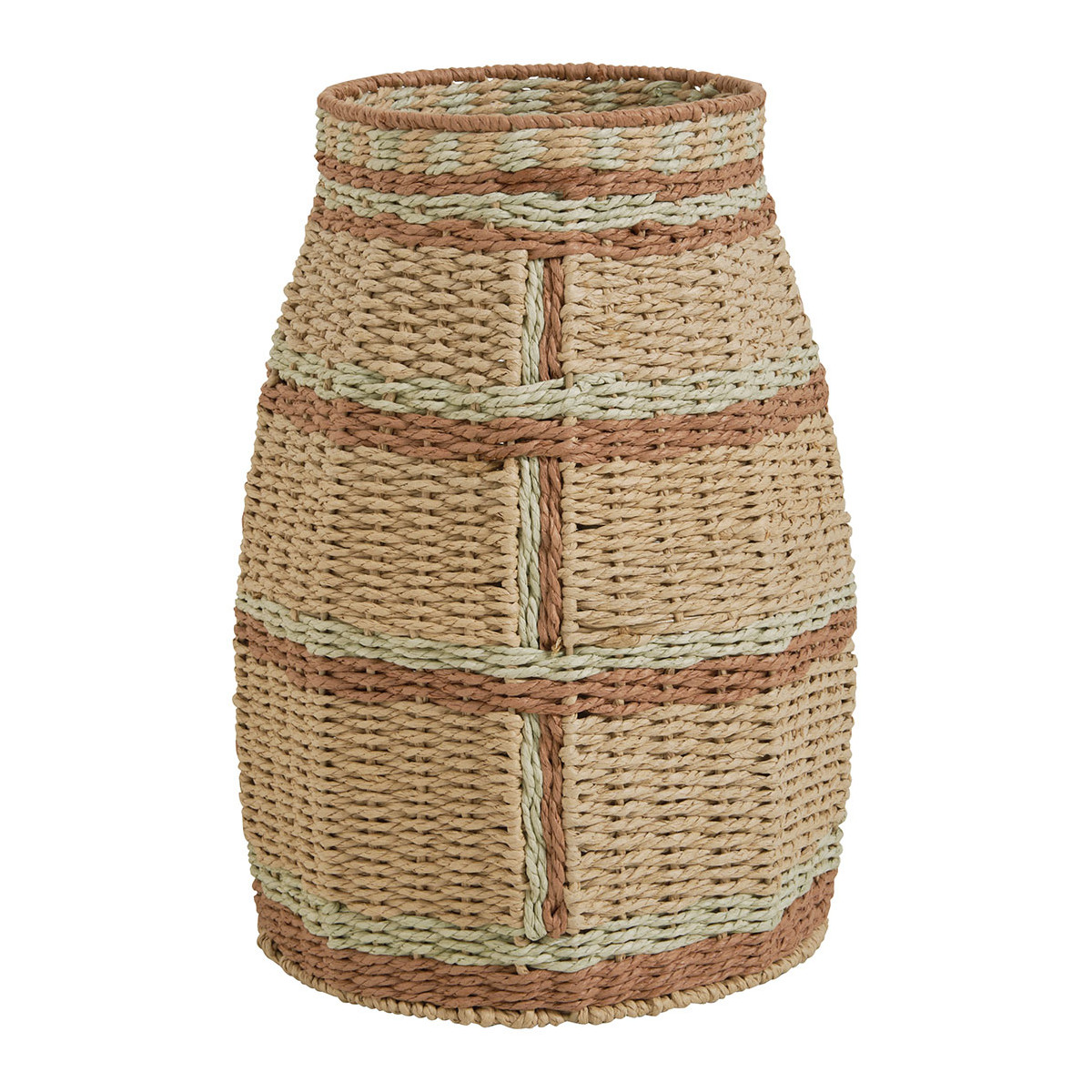 Vase décoratif HOKA corde de papier naturel, BLANC D’IVOIRE