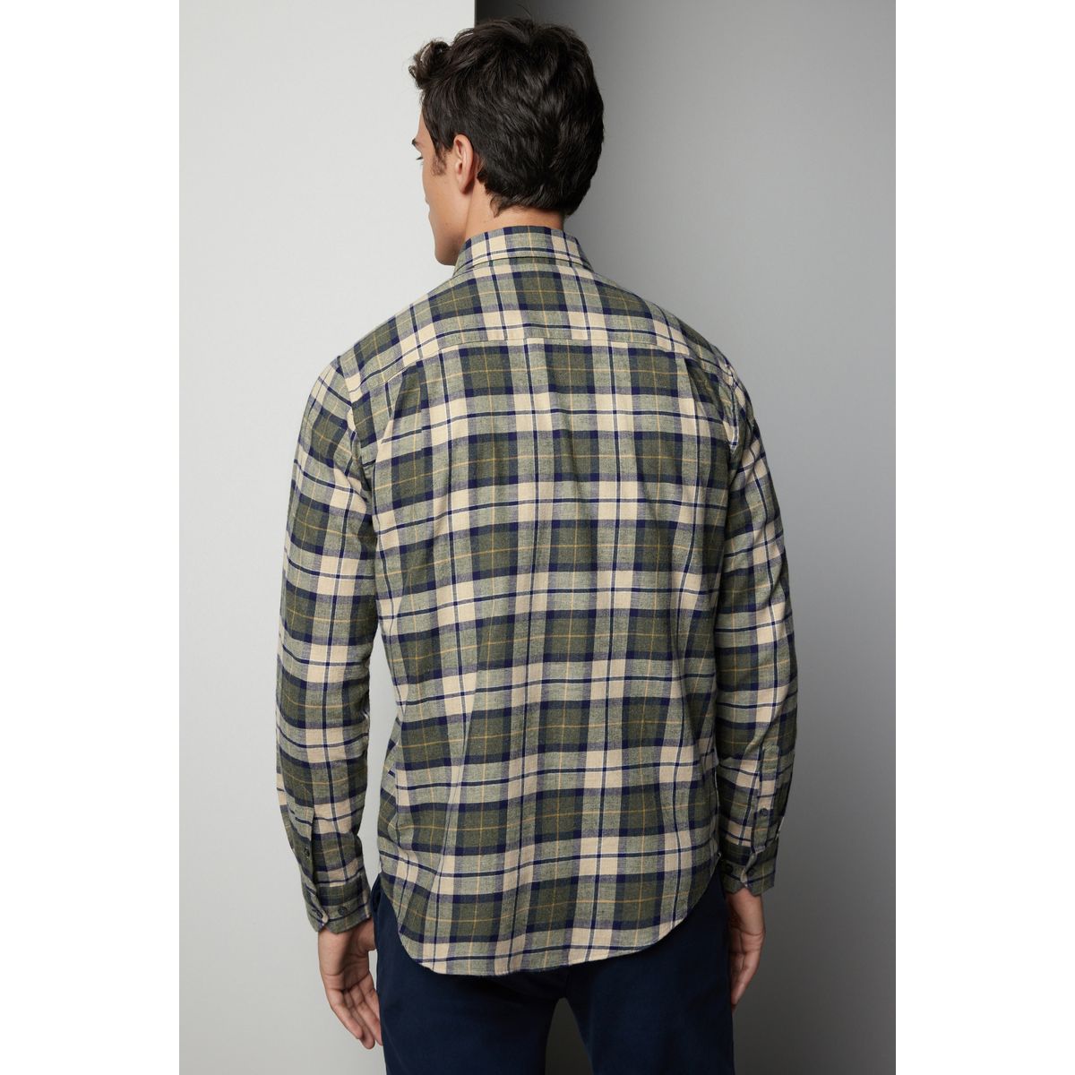 Chemise en flanelle brossé à carreaux verts, NEXT