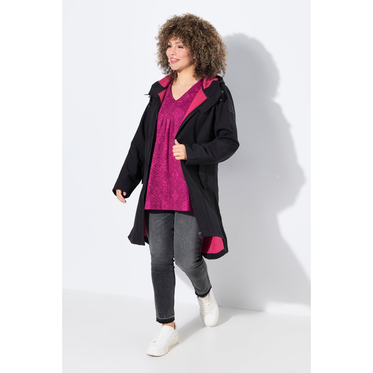 Veste softshell HYPRAR, matière déperlante noir, ULLA POPKEN