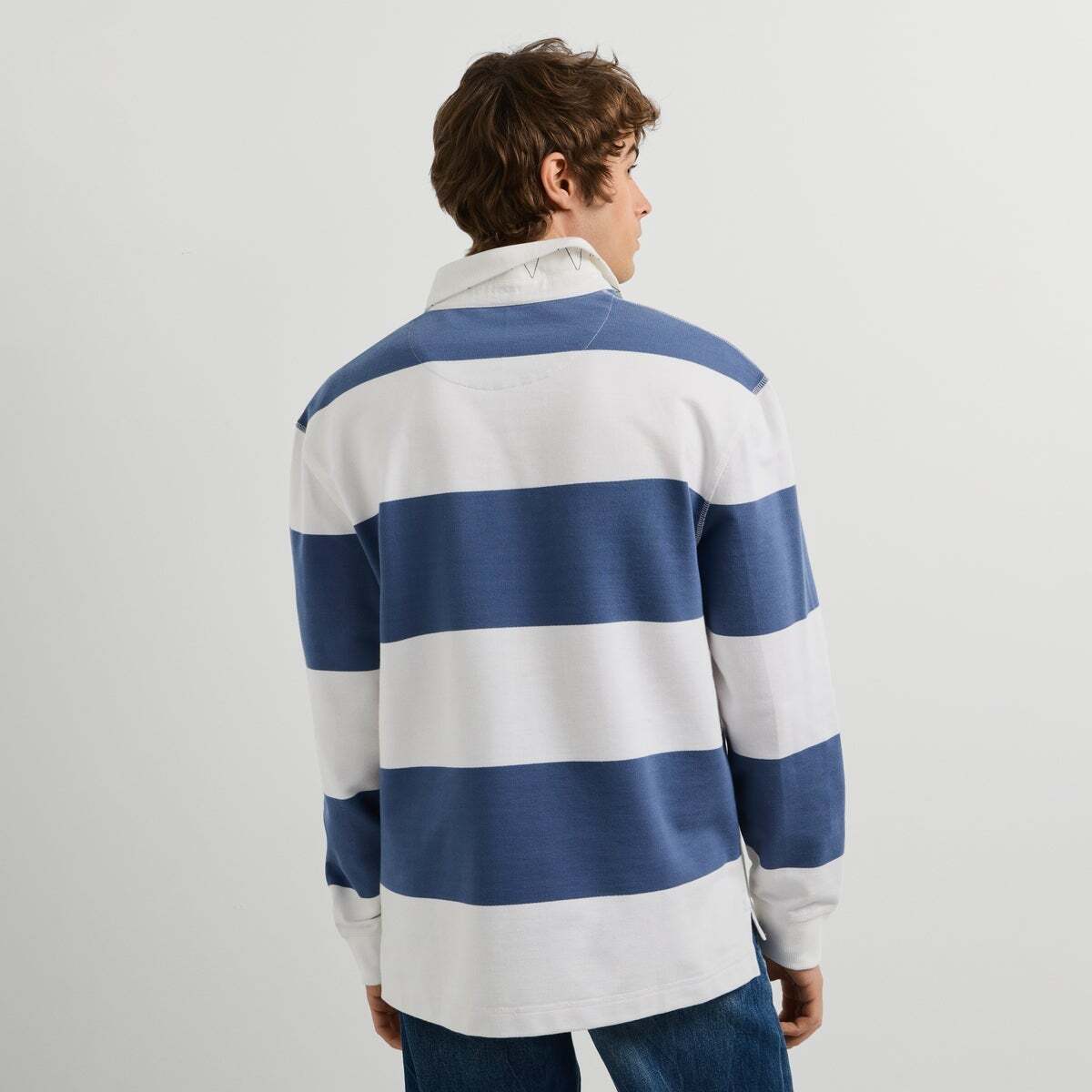 Polo Rugby Manches Longues Coupe Décontractée bleu mer, PEPE JEANS