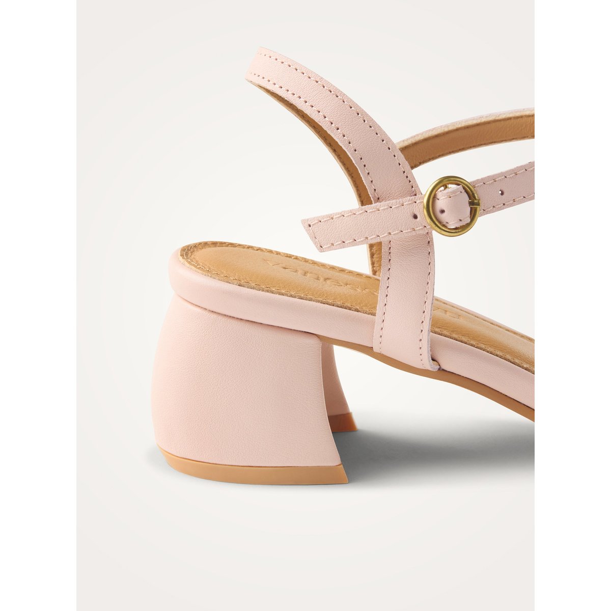 Sandales à talon demi-lune et bride LUNA Single rose poudré, VANESSA WU