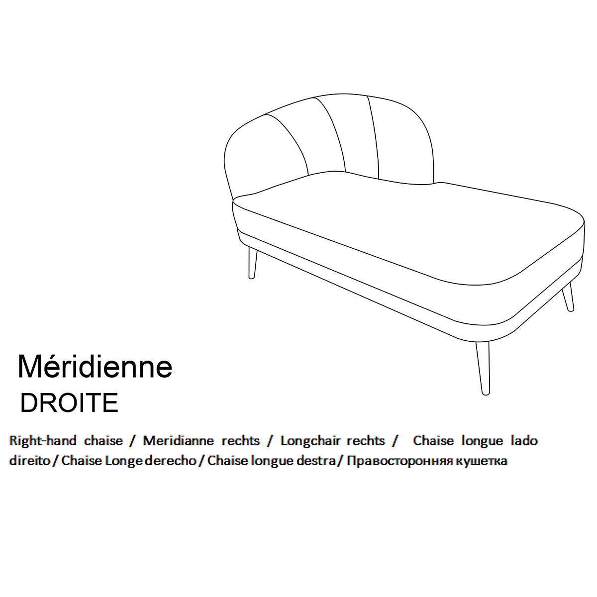 Méridienne velours, droite, Leone tabac, LA REDOUTE INTERIEURS
