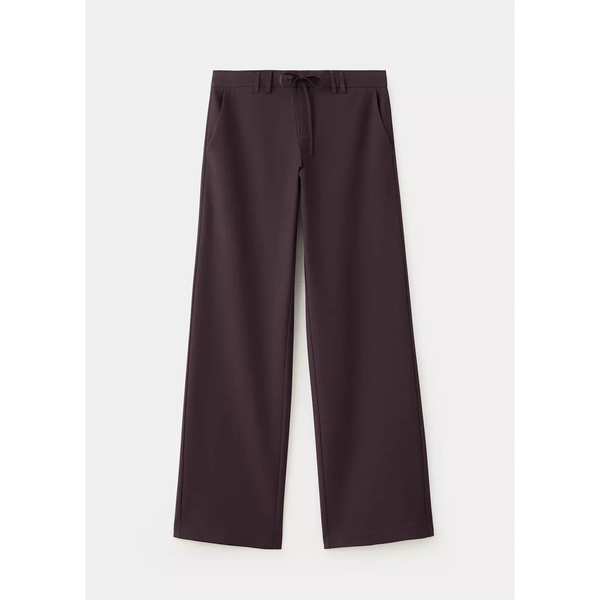 Pantalon droit détail nœud bordeaux, MANGO TEEN