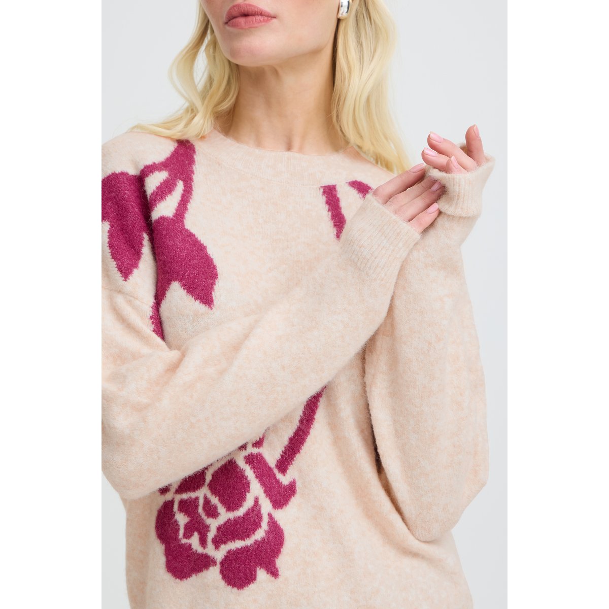 Á manches longues blanc birch/pink rose, B.YOUNG