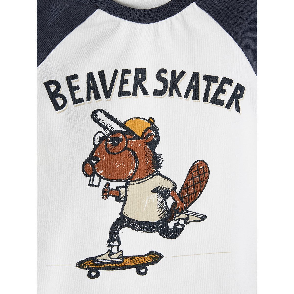 Pyjama castor avec bas en flanelle bleu fonce, VERTBAUDET