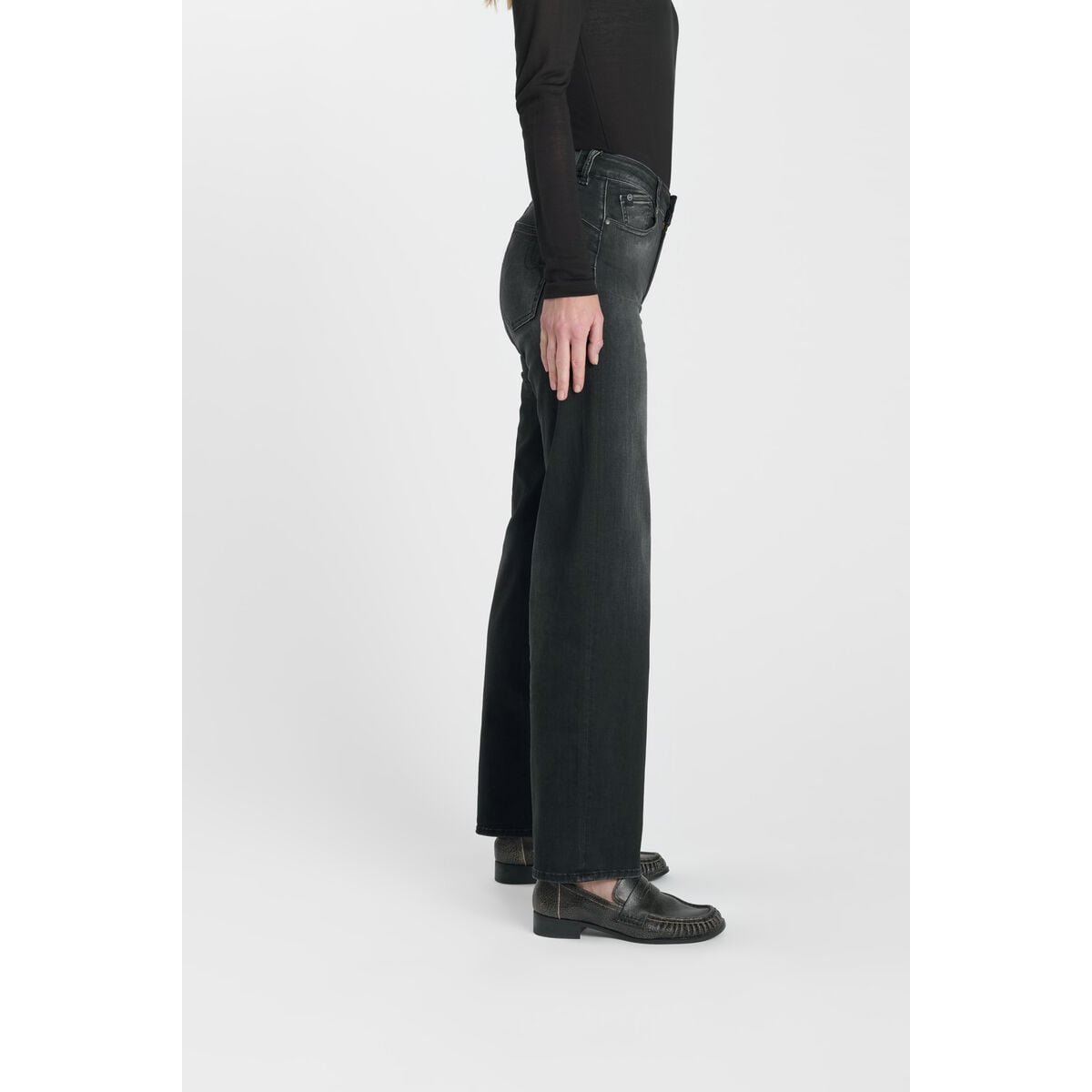 Jeans loose, large pulp wide leg , longueur 34 black / black, LE TEMPS DES CERISES