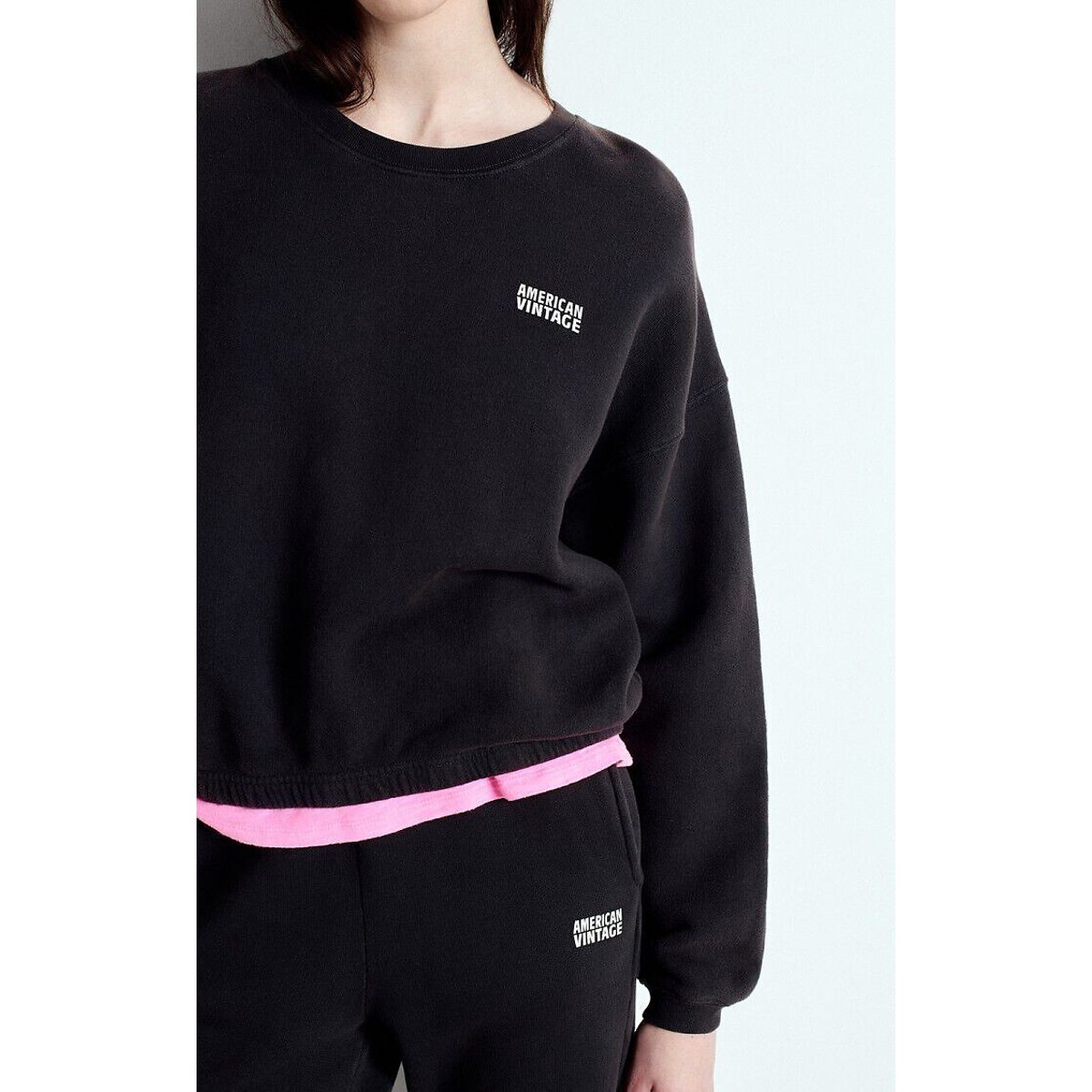 Sweat col rond IZUBIRD réglisse, AMERICAN VINTAGE