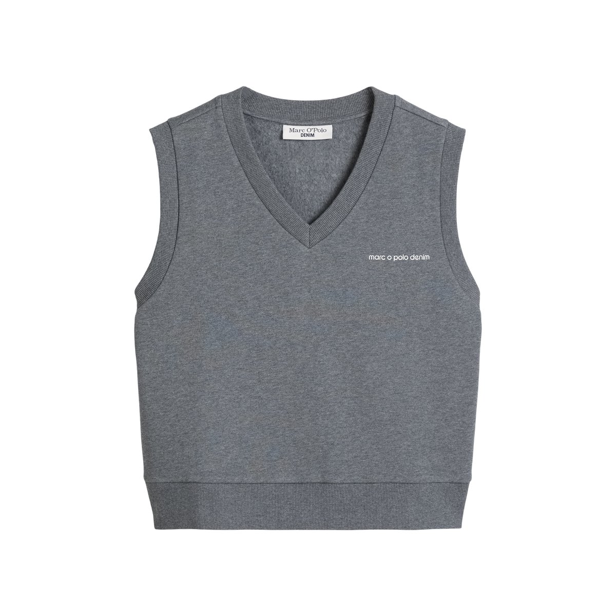 Pull-over en sweat style collège regular avec intérieur moelleux et gratté gris, MARC O’POLO DENIM