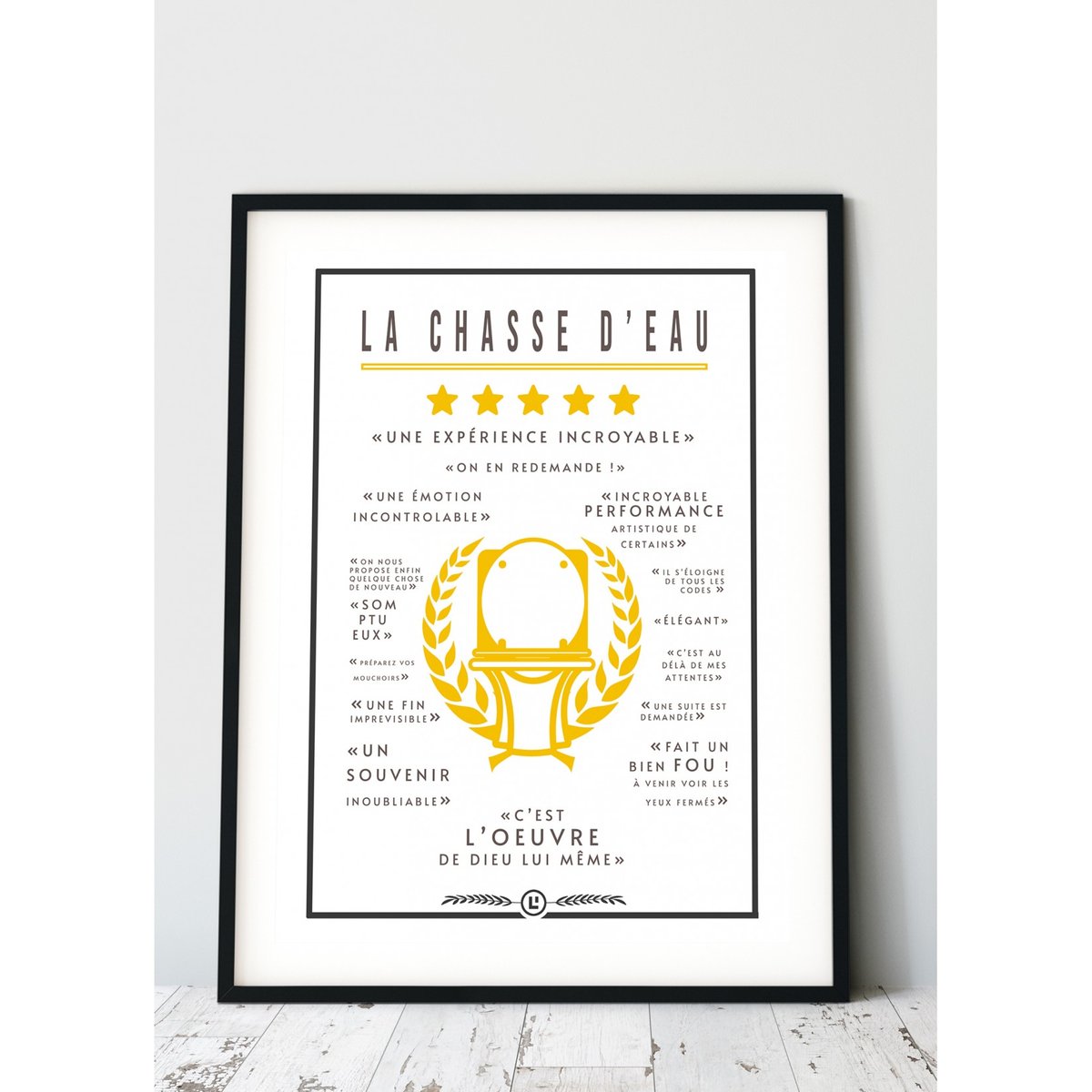 Affiche Toilettes : 'La Chasse d'Eau' blanc, L'AFFICHERIE