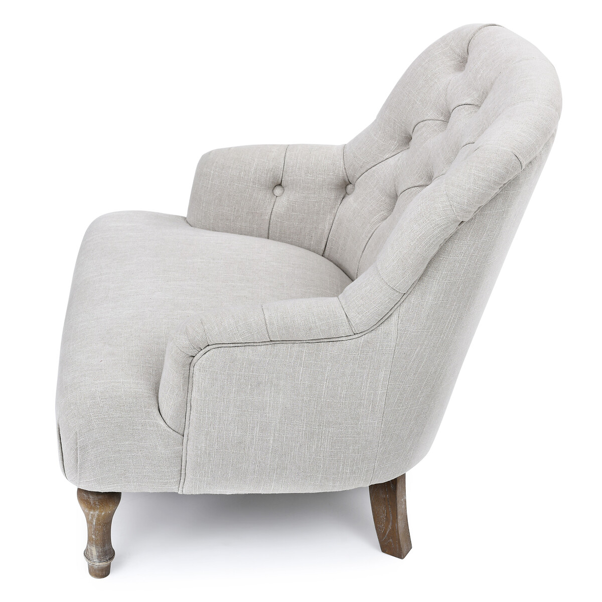 Bonnie Textured Linen Buttoned Accent Chair cream, ÉDITÉ