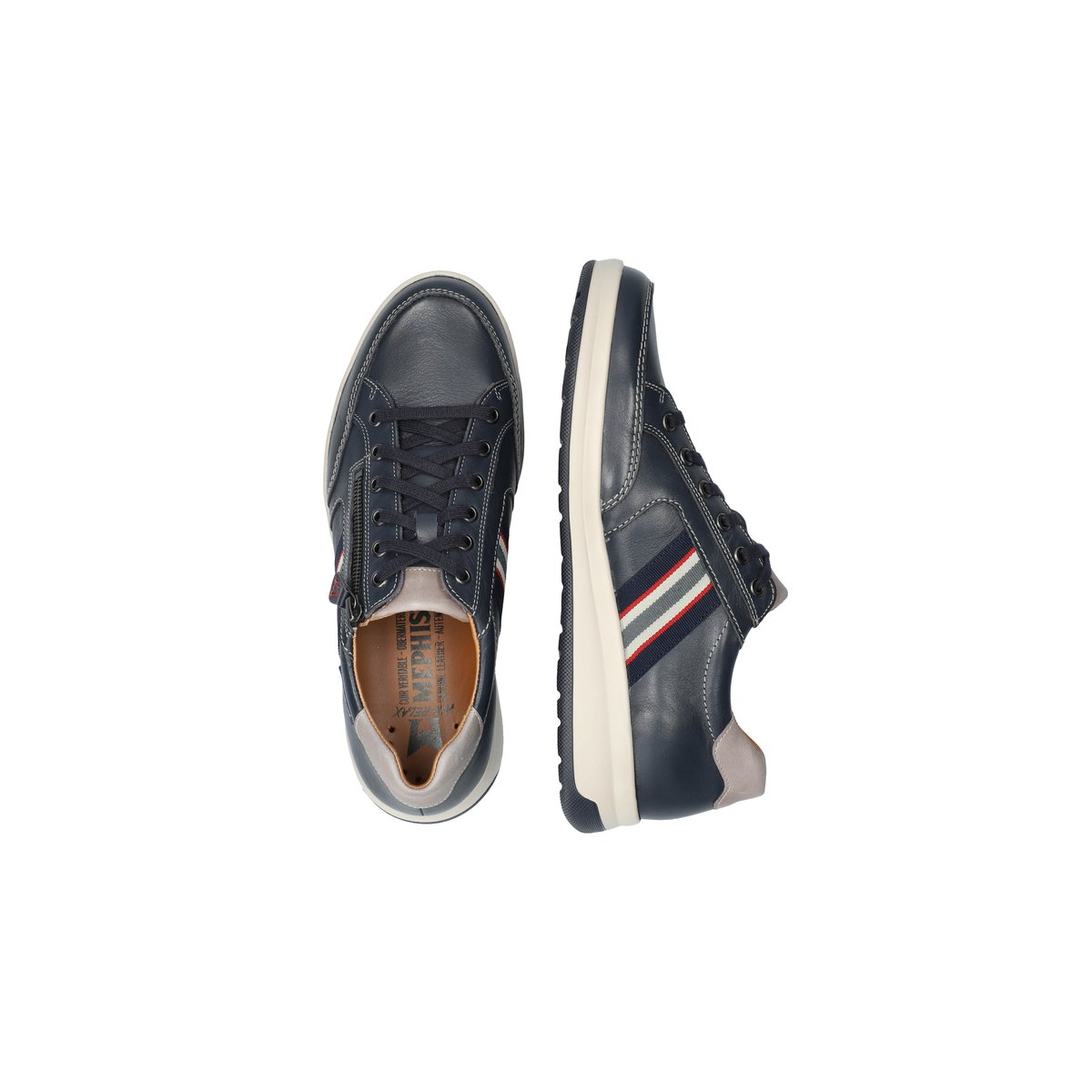 Baskets en cuir LISANDRO bleu 5133, MEPHISTO