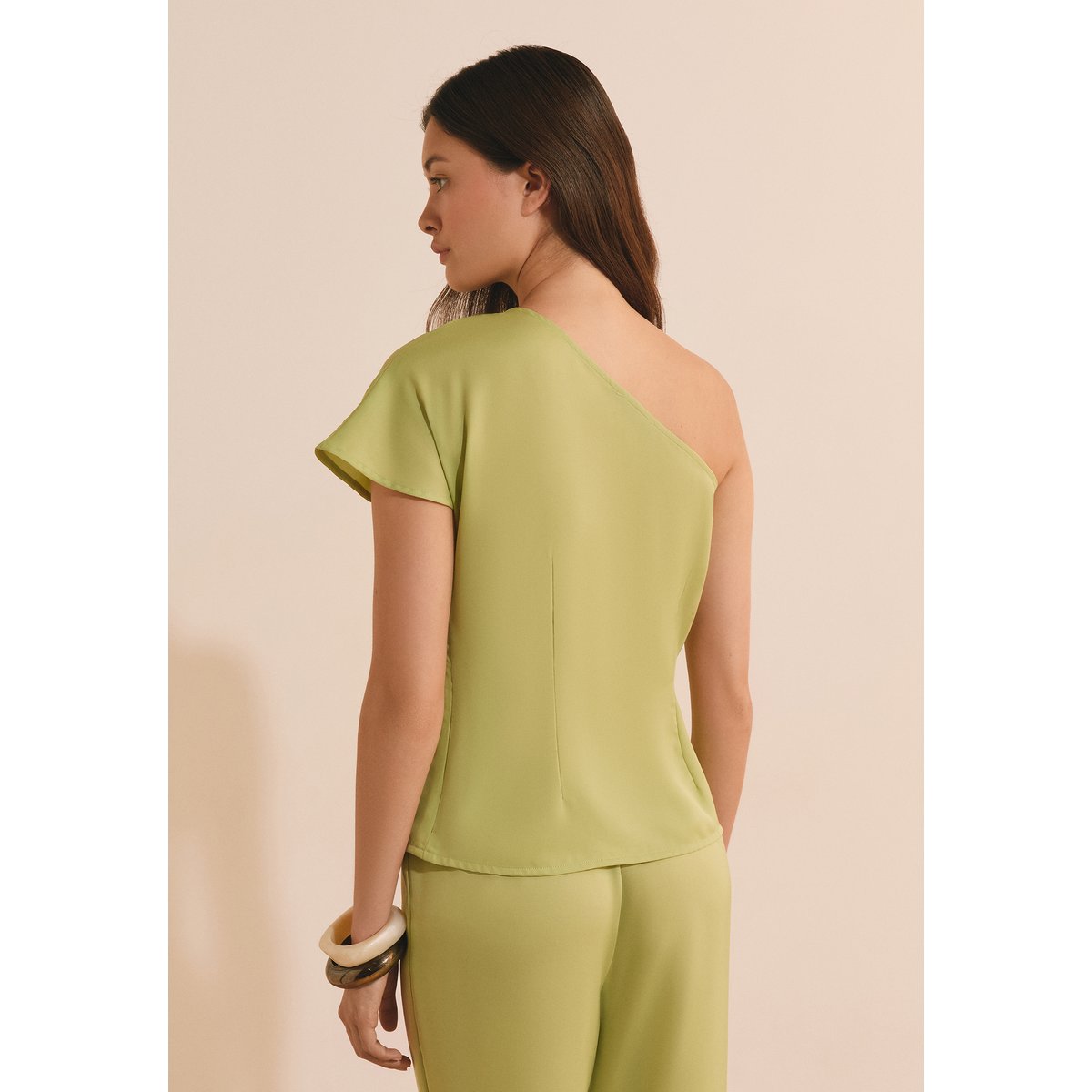 Top fluide asymétrique HAILEY anis absinthe, ETAM