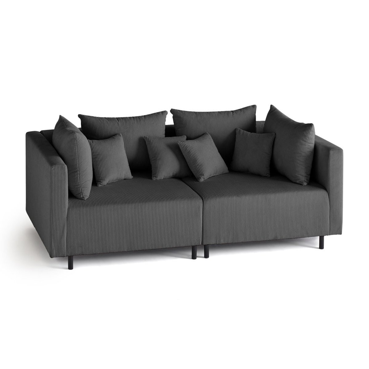 Canapé Modulable 2 places - EDINBURG gris foncé, BEST MOBILIER