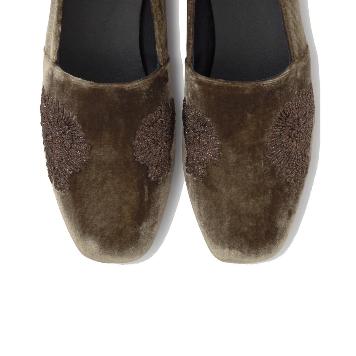 Slip on en velours brodé GISELE marron foncé, CASTANER
