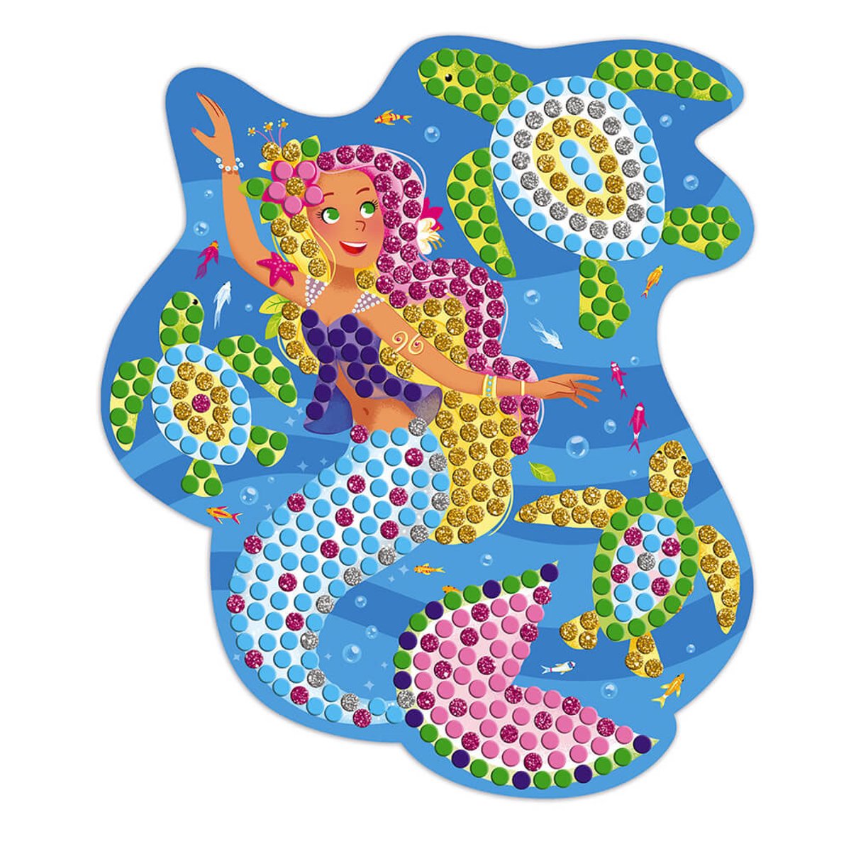 Kit Créatif - Mosaïques Dauphins Et Sirènes bleu, JANOD