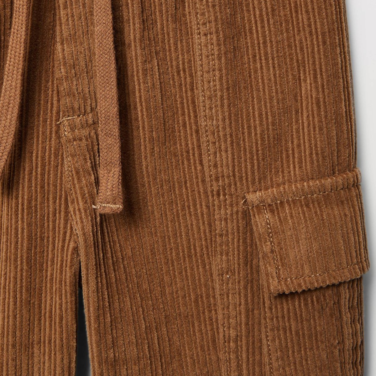 Pantalon taille élastique en velours uni en coton BIO GOTS pelage, BOUT'CHOU