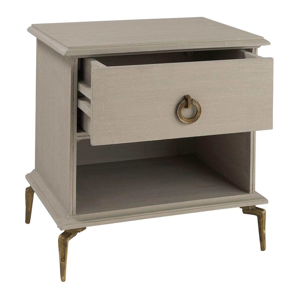 Chevet en manguier taupe, BLANC D’IVOIRE
