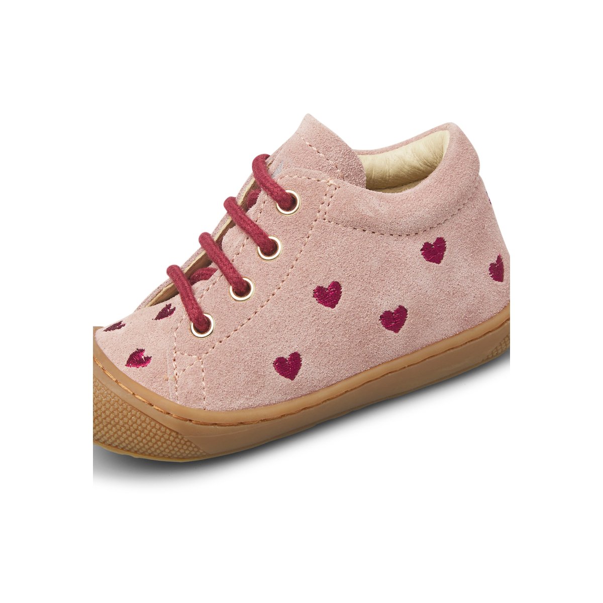 Chaussures premiers pas en suède COCOON EMBR.HEARTS rose-violet, NATURINO