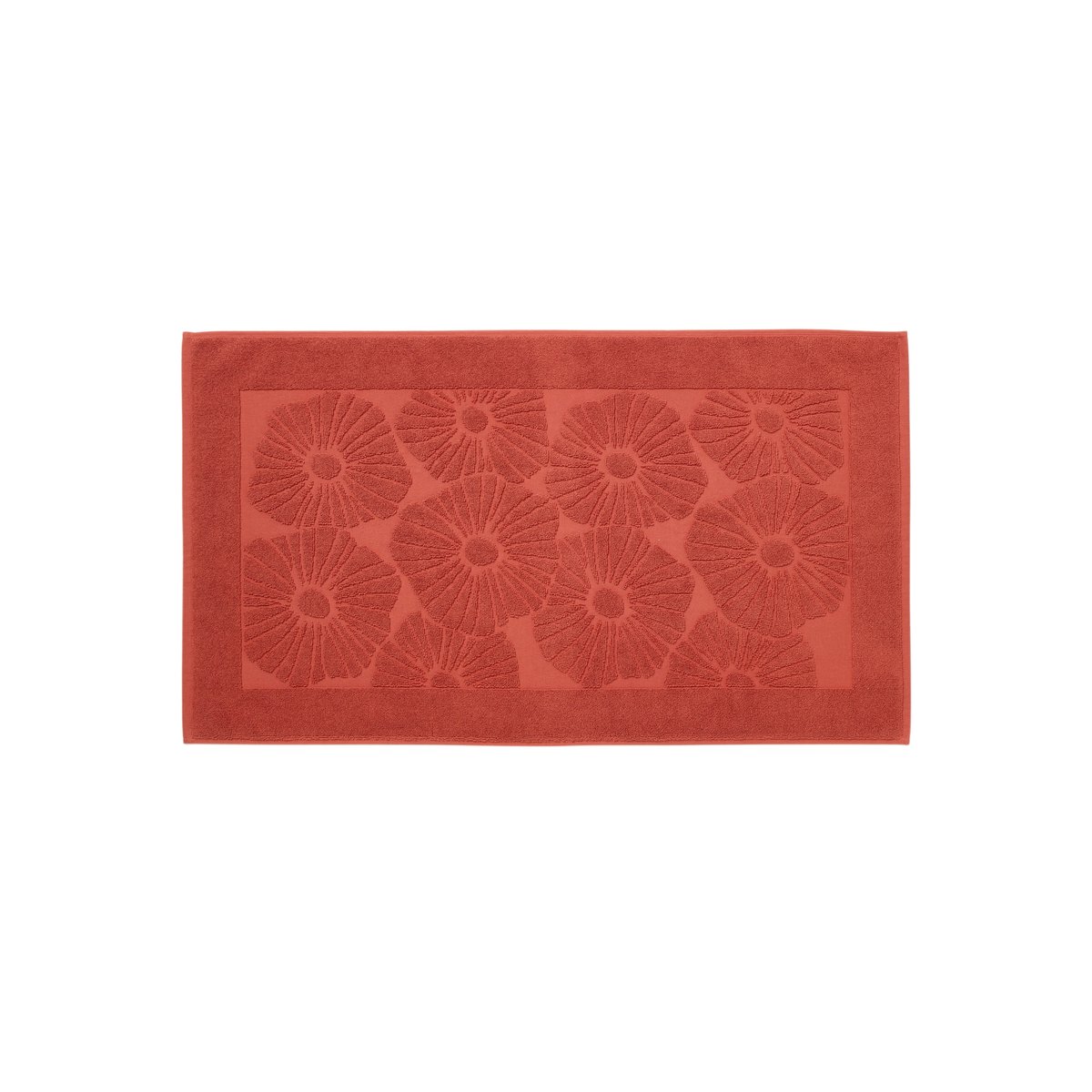 Tapis de bain coton CALANCA terracotta, CARRE BLANC