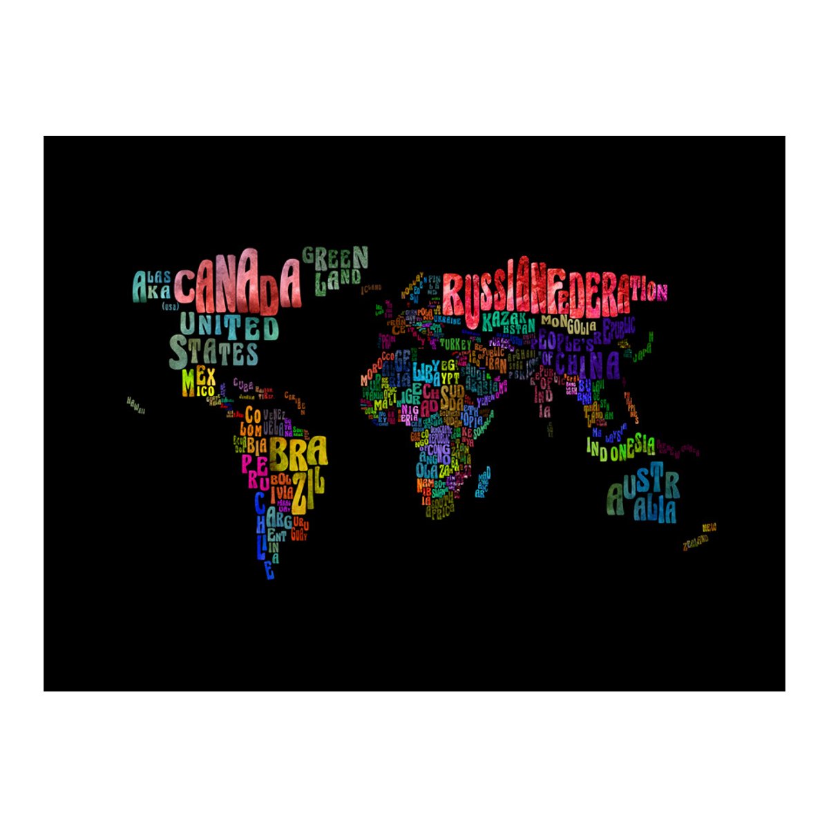 Papier peint intissé panoramique Carte du monde Colorful journeys multicouleur, EDEN