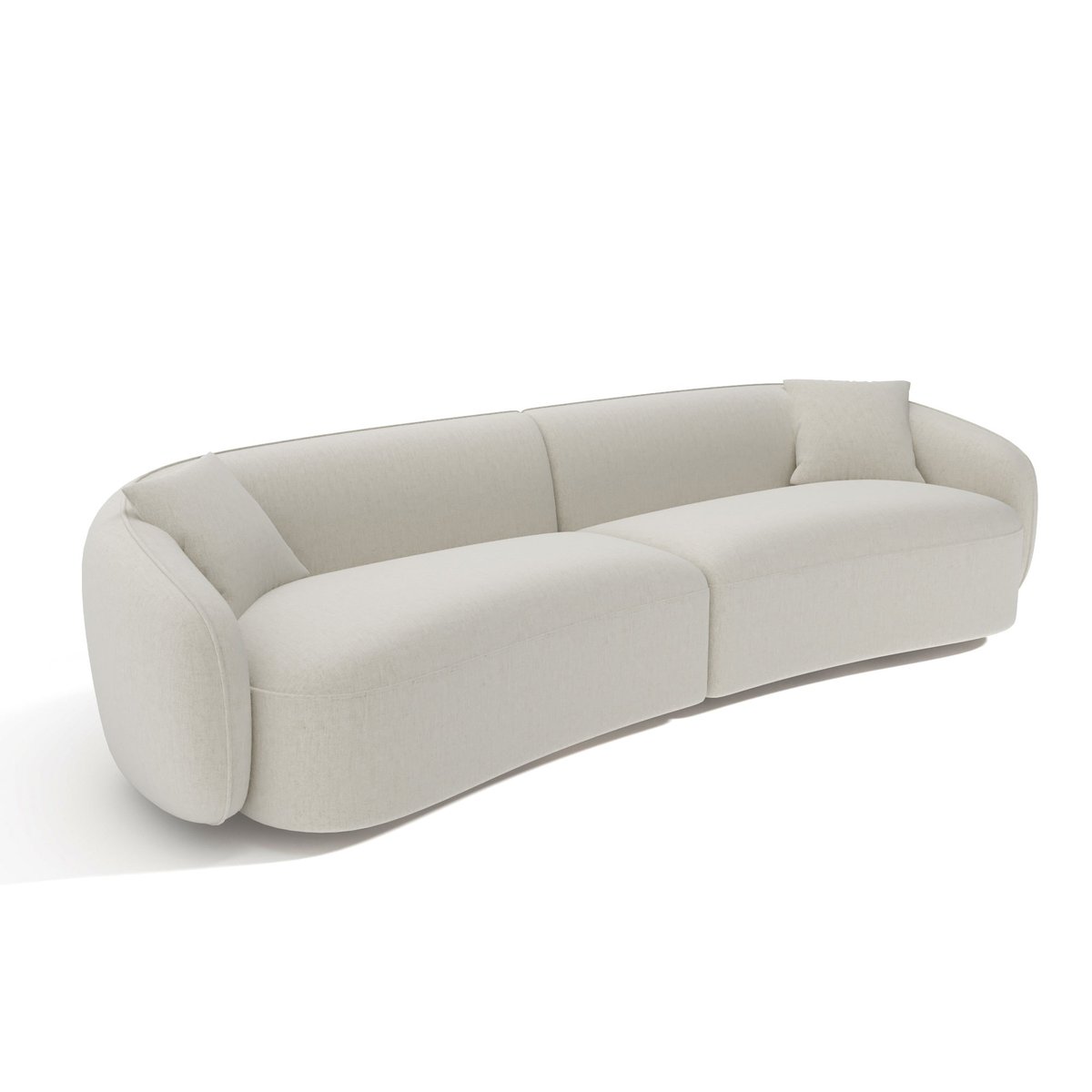 Canapé 4 places en tissu tramé CELINE crème, SIA HOME