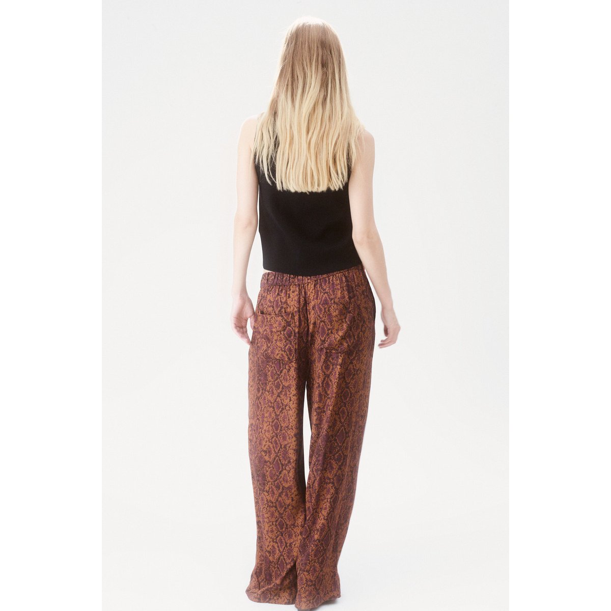 Pantalon ample en coton PANDILONG marron cognac, CAROLL