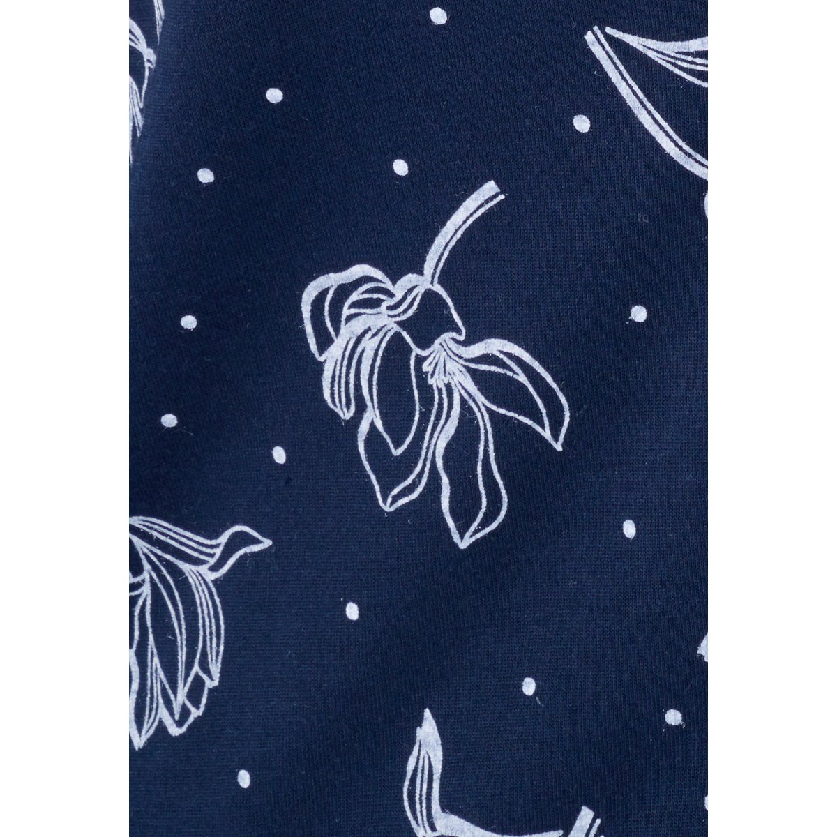 Chemise de nuit boutonnée Thermolactyl bleu marine fleuri, DAMART