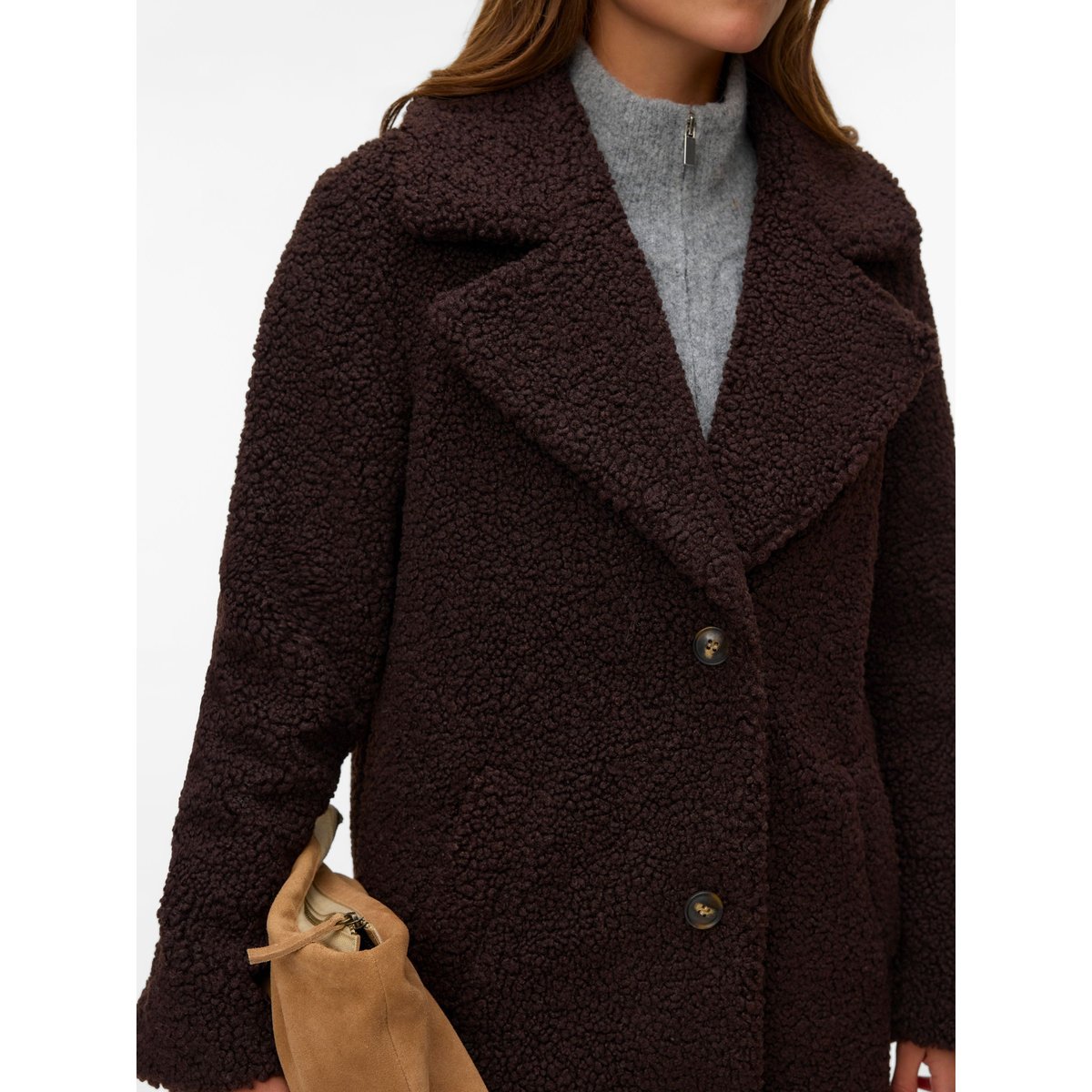 Manteau En Peluche marron - chocolate torte 1, VERO MODA